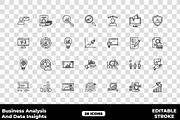 Business Analysis Data Insight Icons, an Outline Icon by Unique Design Team (Thumbnail 1 of 3)