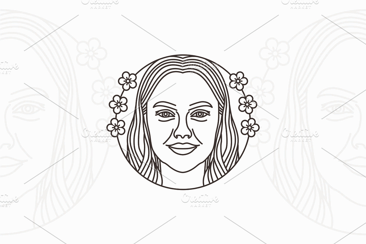 Pretty Woman Face Logo, a Branding & Logo Template by Atlantis X Nurman Arbai (Photo 1 of 2)