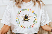 Whimsical Honey Bee with Floral PNG, an Illustration by Libby Wishes (Thumbnail 2 of 6)