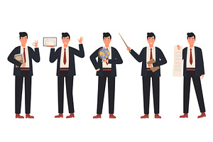 Male Teacher Character Various, a Person Illustration by Flashvector