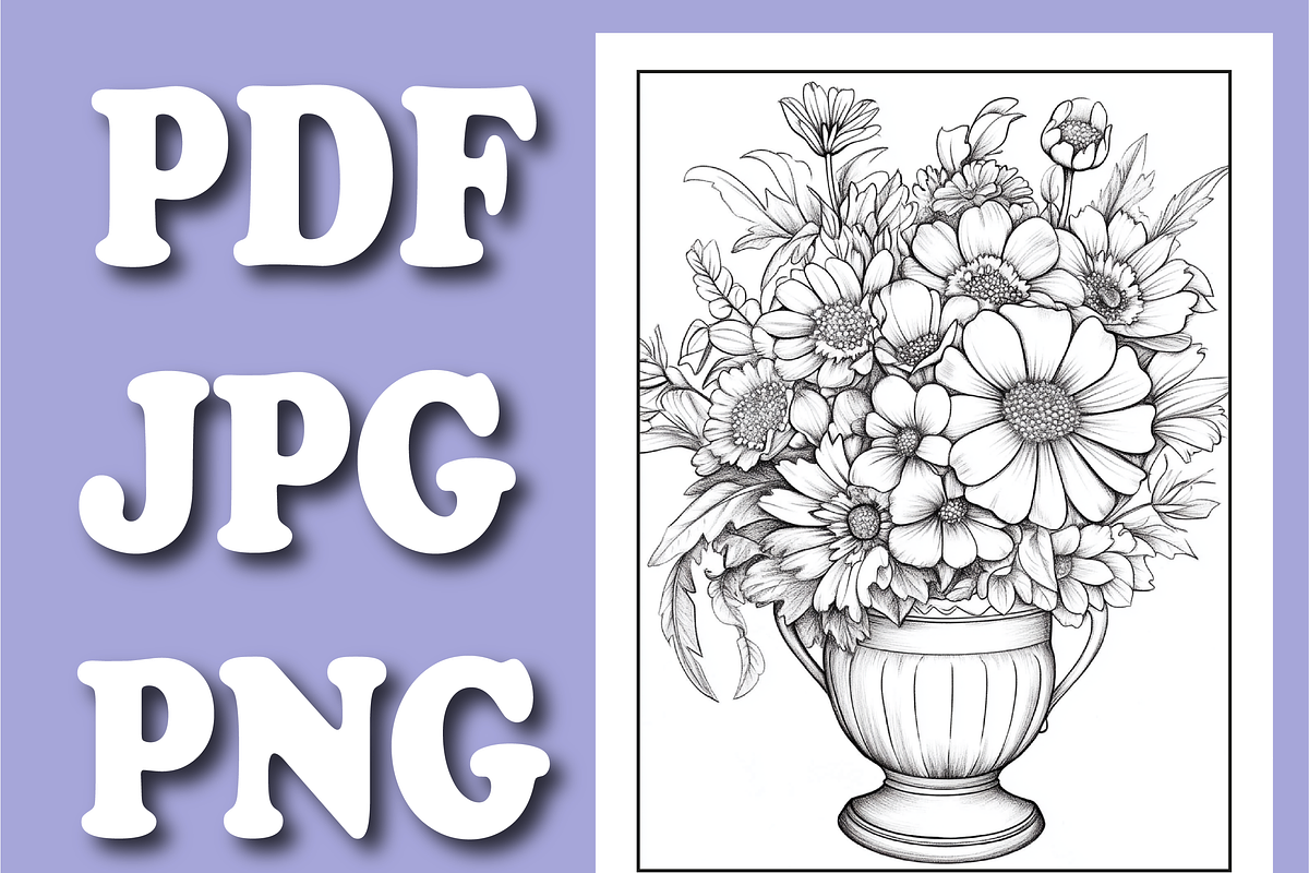 Botanical Bliss Coloring Book, a Decorative Illustration by Design Zone (Photo 4 of 5)
