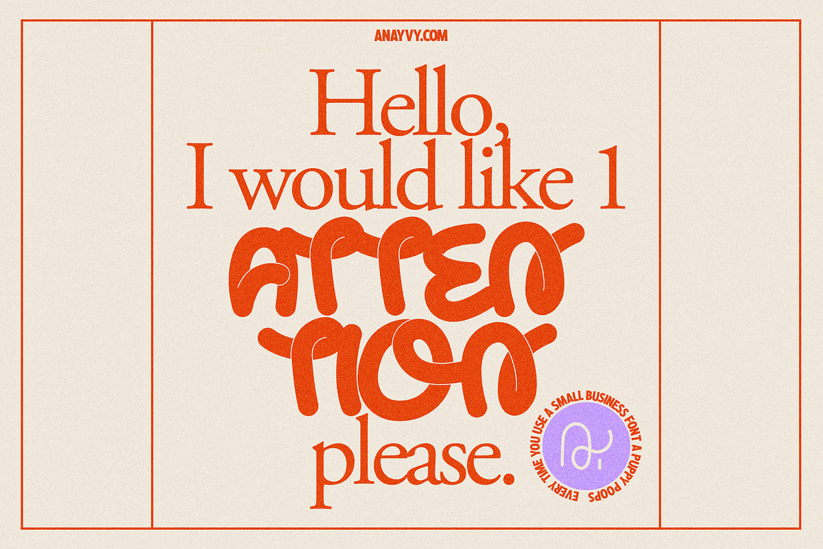 Curly Wurly | Retro Display Bubble, a Sans Serif Font by ana & yvy (Photo 6 of 13)