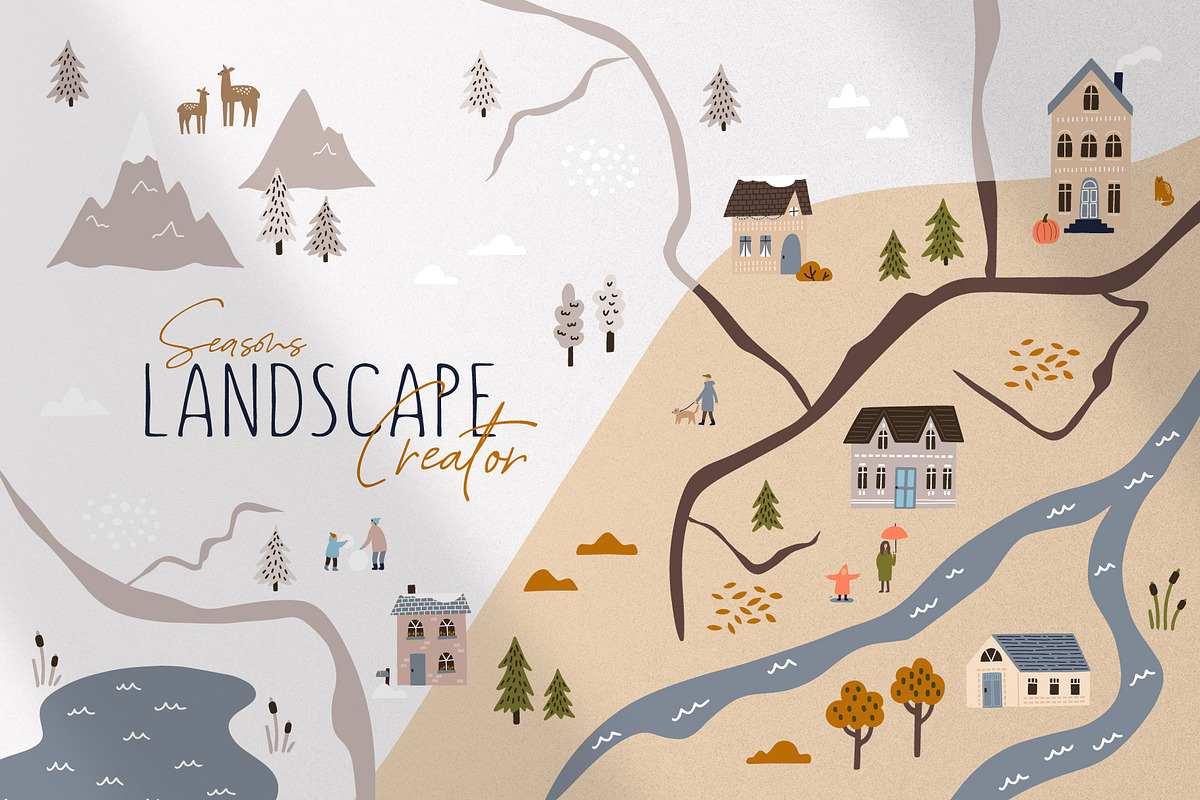 Seasons Landcape & Map Creator, an Object Graphic by MaNechaeva (Photo 1 of 11)