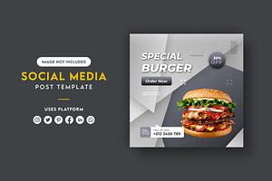 Burger Social Media Post Banner