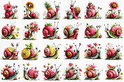 Whimsical Summer Snail Clipart, an Illustration by Craft Nest (Thumbnail 6 of 12)