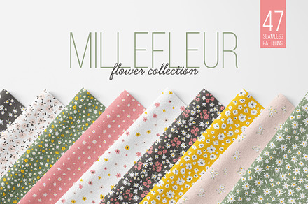 Millefleur flower pattern collection, a Wallpaper Graphic by Svitlana Kharchuk