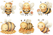Honey Bee Watercolor Cliparts, an Illustration by Sublimation Artist (Thumbnail 7 of 7)