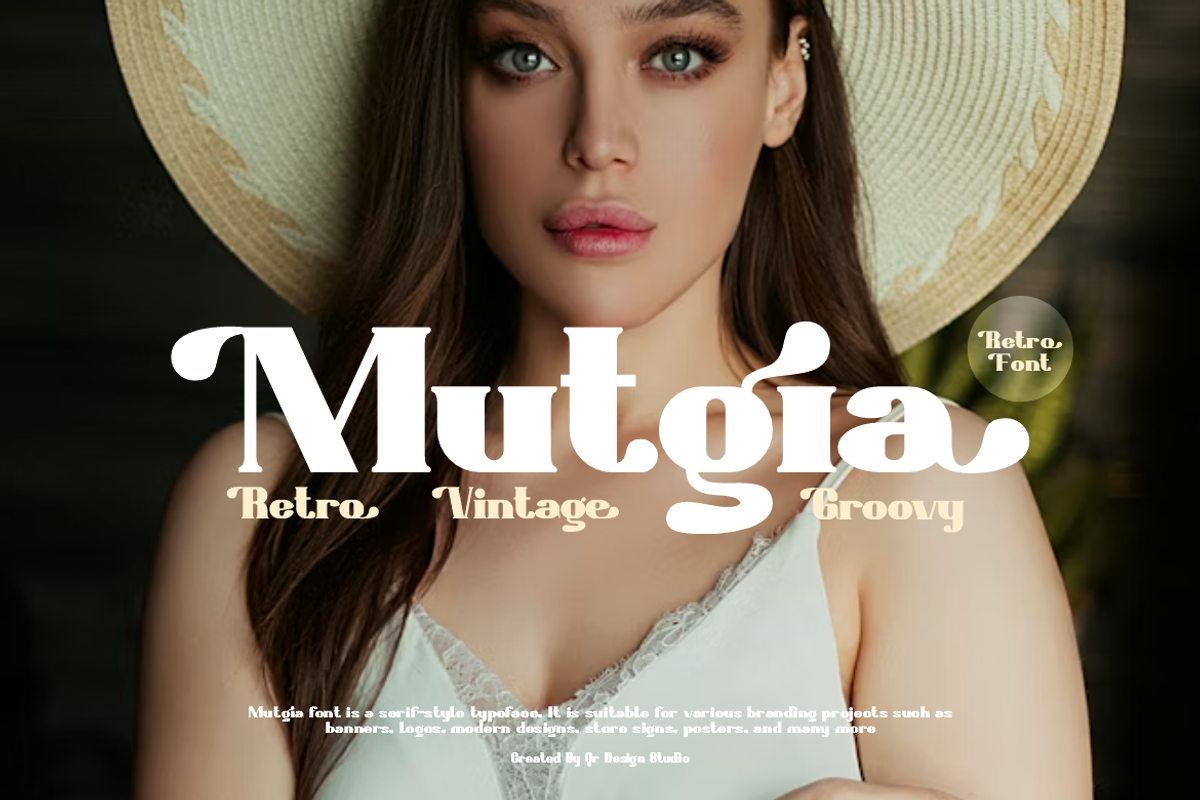 Mutgia - Retro Ligatures Font, a Serif Font by QR Design Studio (Photo 1 of 8)