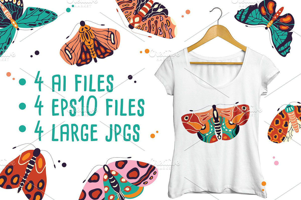 Spring Butterflies and Moths, a Pattern Graphic by Blue Lela Design (Photo 8 of 8)