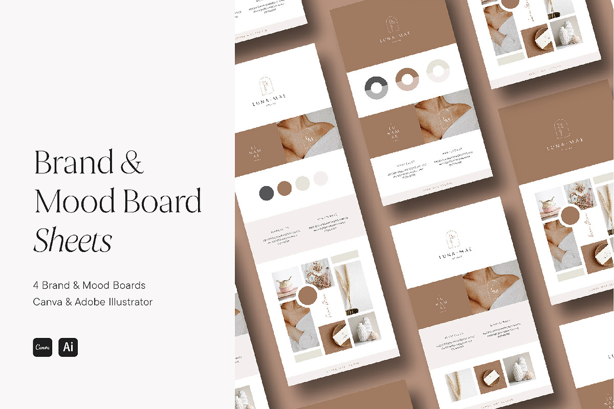 Brand & Mood Board Sheets, a Presentation Template by Wild Theory (Photo 1 of 7)