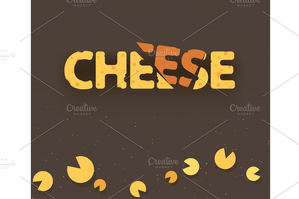 a cheese word playful sliced yellow, a Food Illustration by IfH