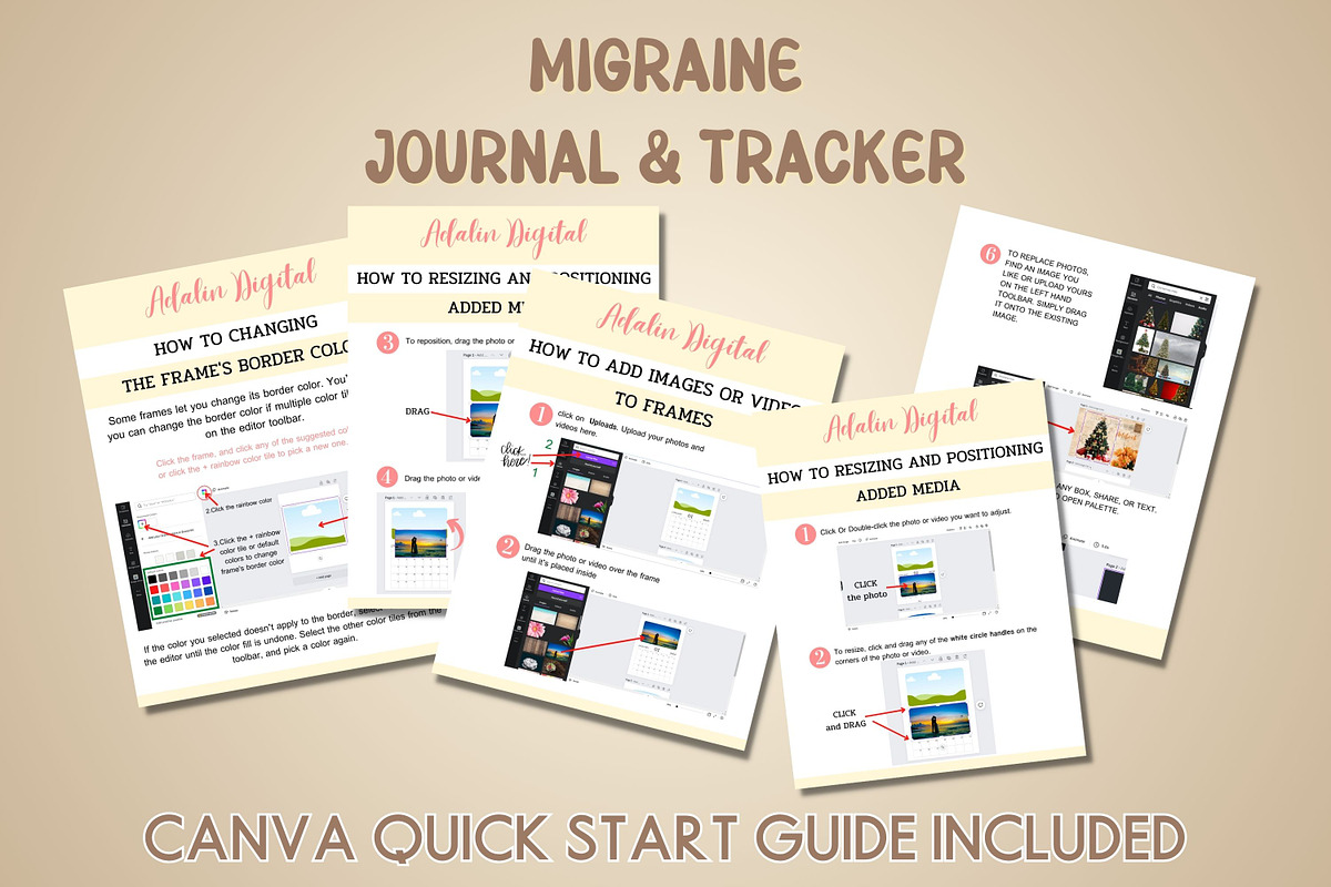 Migraine Journal & Tracker - Canva, a Print Template by Adalin Shop (Photo 8 of 9)