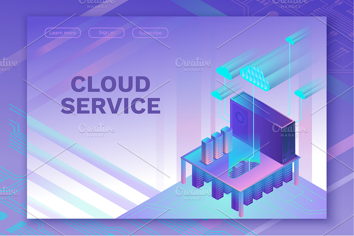 Cloud service 3d isometric set, a Background Graphic by Nadine's illustrations (Photo 2 of 4)