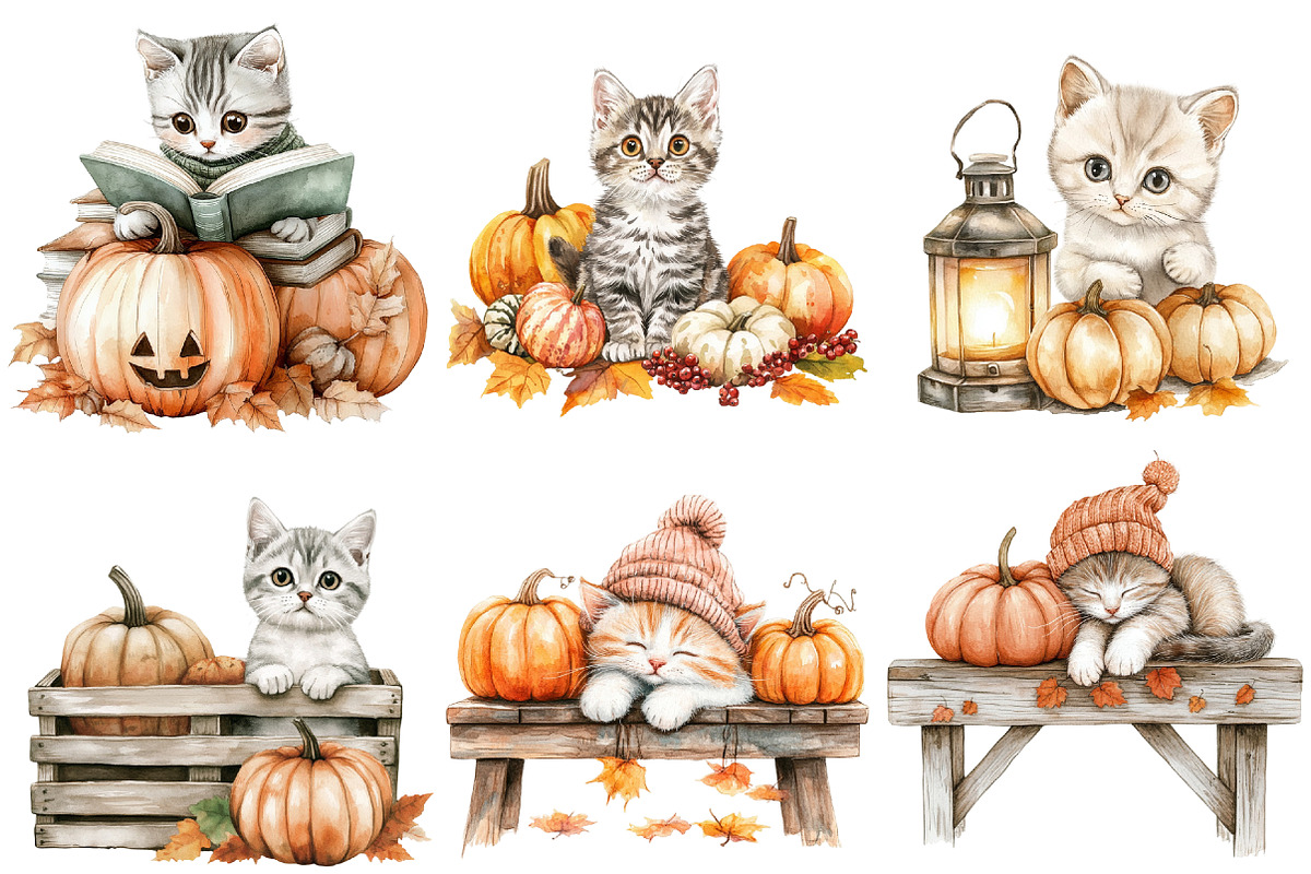 Cute Autumn Kitten Sublimation, an Illustration by CitraGraphics (Photo 4 of 6)
