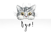 MEOW-MEOW watercolor kittens, an Animal Illustration by MarieNadorova (Thumbnail 5 of 5)