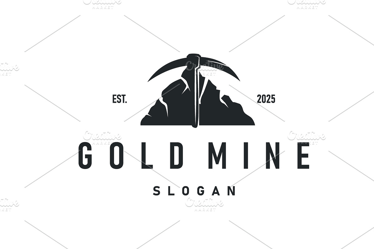mining logo design simple minimalist, a Branding & Logo Template by Maylianaw28