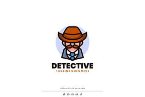Detective Mascot Cartoon Logo, a Branding & Logo Template by Artnivora.Std
