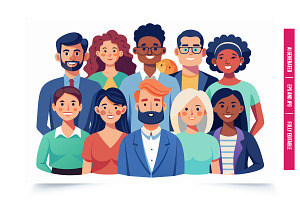 Diverse Group Illustration, an Illustration by Tanuart