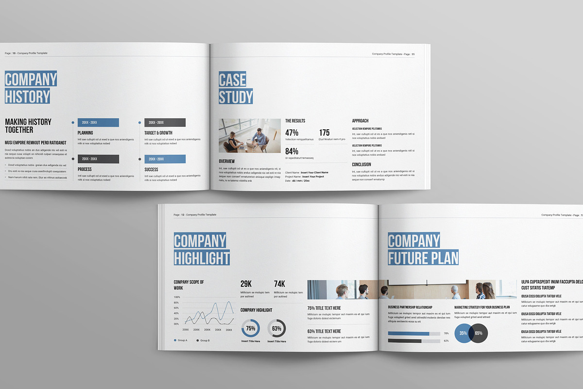 Company Profile Template Landscape, a Brochure Template by Work-Envance (Photo 4 of 7)