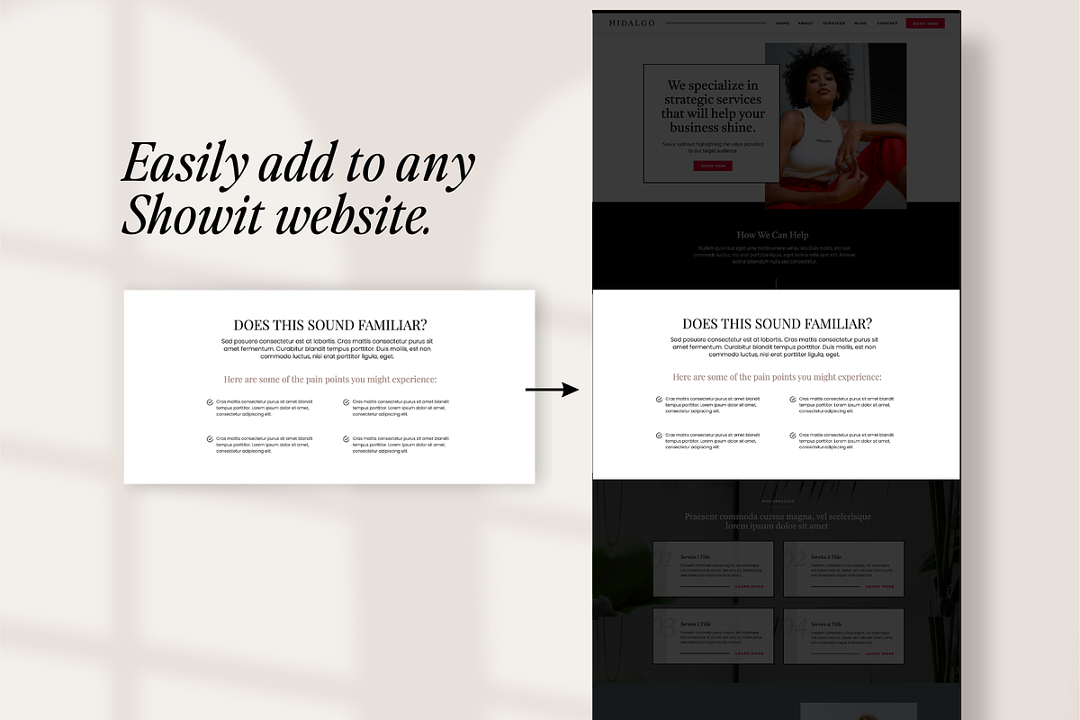 50 Showit Canvas Add-Ons, a Websites & App Template by Amanda Pena Design (Photo 8 of 13)
