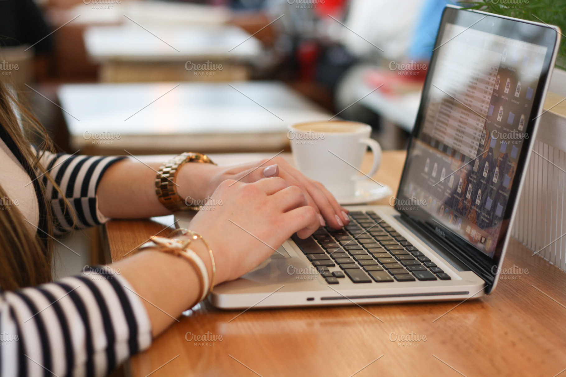 Blogger Girl Coffee Shop Macbook, a Business Photo by themelissabee