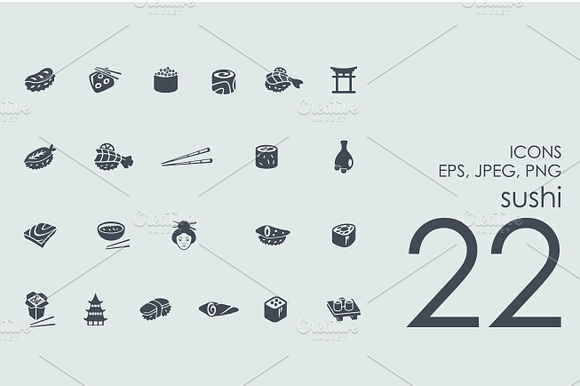 22 Sushi Icons
