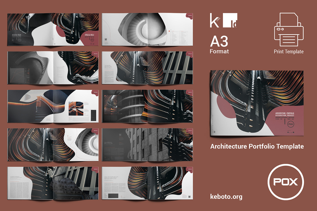 PoX Architecture Portfolio A3, a Print Template by Keboto