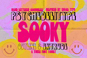 Psychedelitype Sooky - 3 font family, a Sans Serif Font by Dear Darling Design (Thumbnail 1 of 8)
