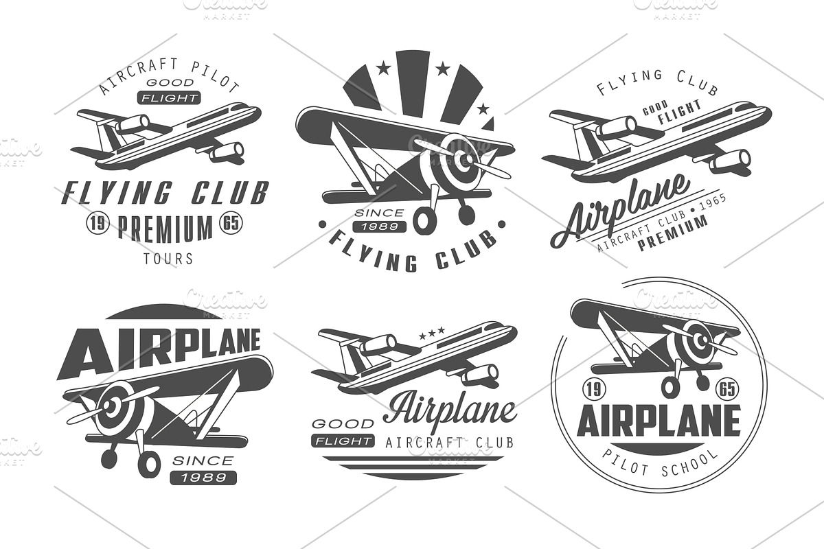 Flying Club Premium Logo Templates, a Transportation Illustration by TopVectors