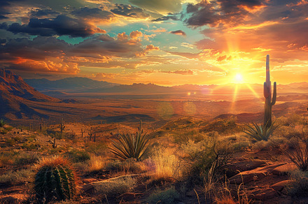 A cactus stands in the desert under, a Photo by Iftikhar Alam