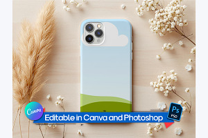 Sublimation phone case mockup, an iPhone Mockup by Rami's Mockups