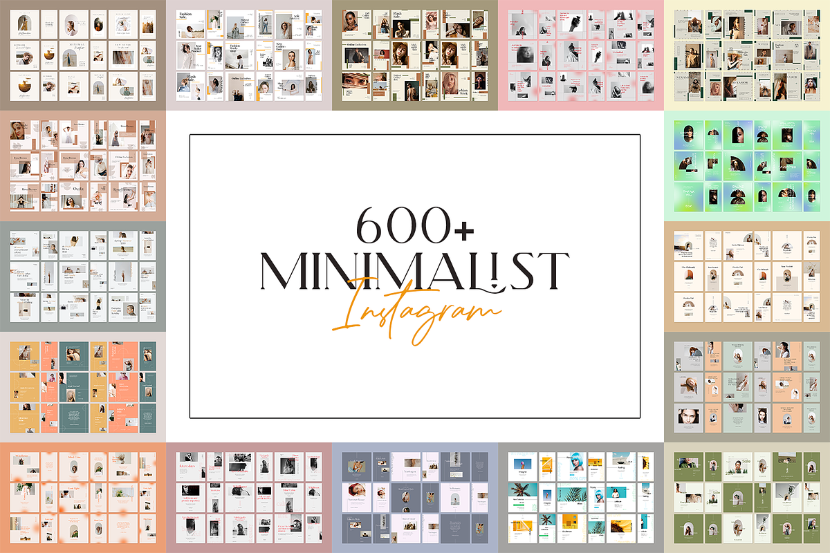 600 Minimalist Instagram Bundle, a Social Media Template by Creatchees.std (Photo 1 of 37)