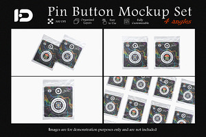 Pin Button Mockup Set