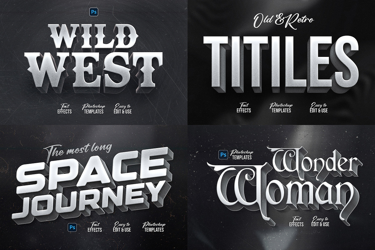 Vintage Movie Title Effects Bundle, a Design Template by Andrew Skoch Design (Photo 6 of 14)