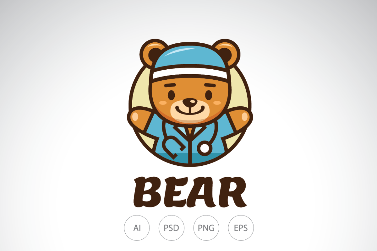 Doctor Bear Logo Template, a Branding & Logo Template by Heavtryq Design (Photo 1 of 4)