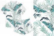 Palm leaves vector seamless pattern, a Pattern Graphic by FleurArt (Thumbnail 7 of 9)