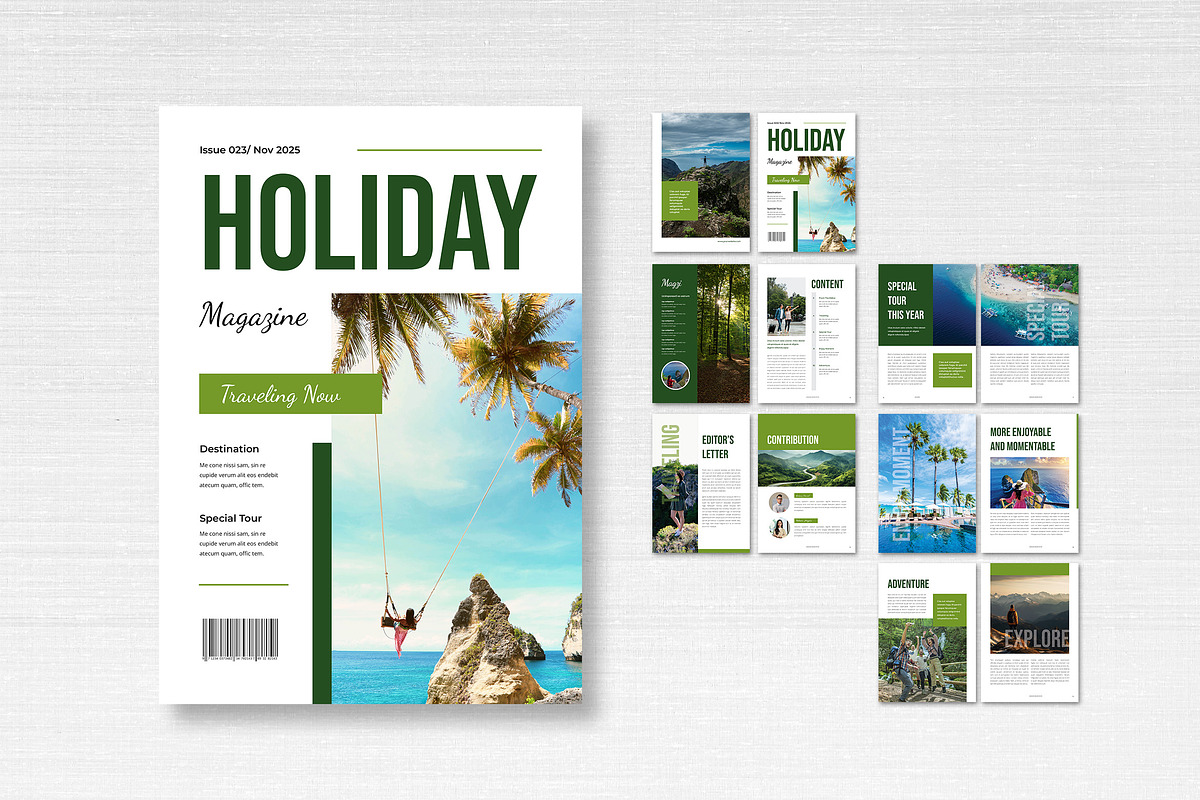 Holiday Magazine Template, a Magazine Template by UICreative