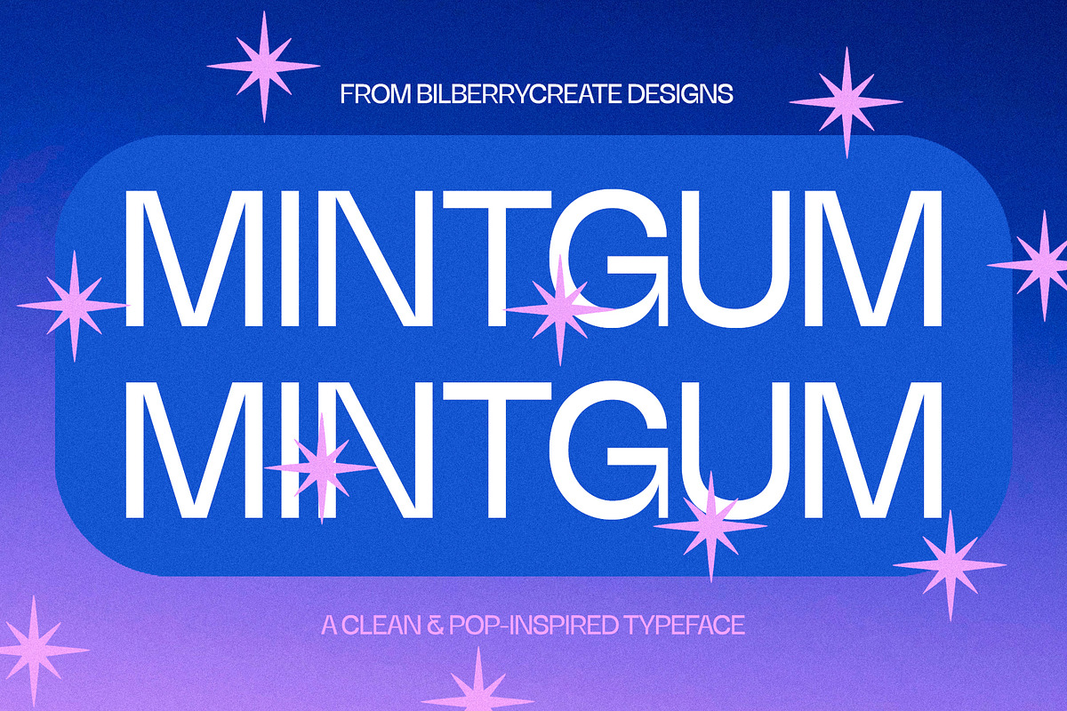 Mintgum Pop Display, a Sans Serif Font by BilberryCreates (Photo 1 of 12)