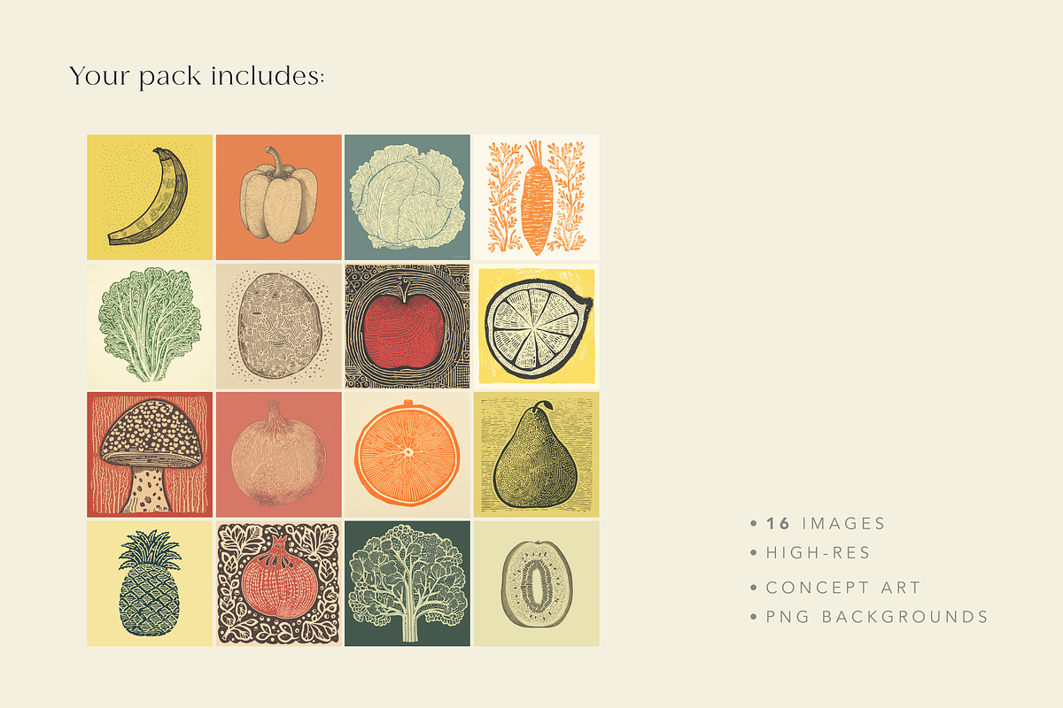 Stamped Foods, a Texture Graphic by Typedreams.site (Photo 7 of 8)