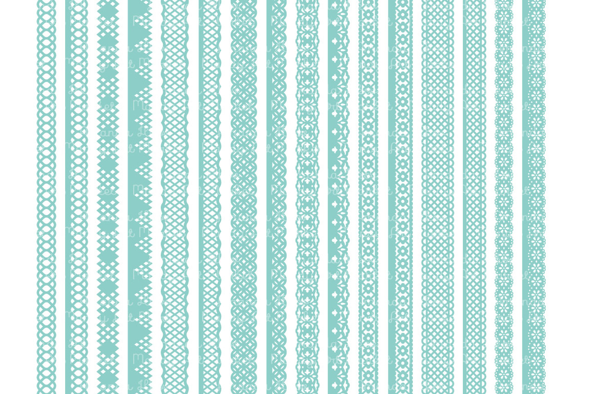 Aqua Vector Lace Borders Clipart, an Illustration by Amanda Ilkov (Photo 5 of 5)