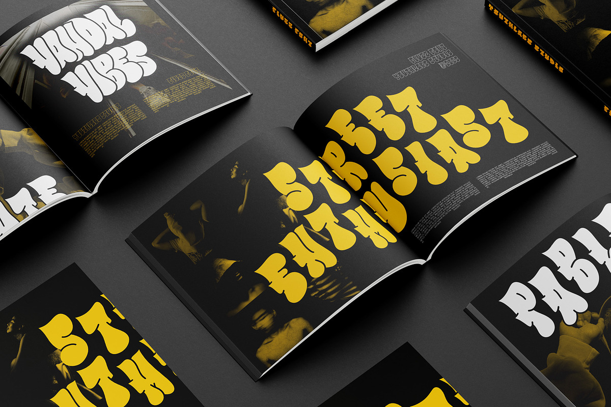 Fiuzz - Bold Bubble Graffiti Font, a Handwritten Font by Youthlabs Studio (Photo 11 of 14)