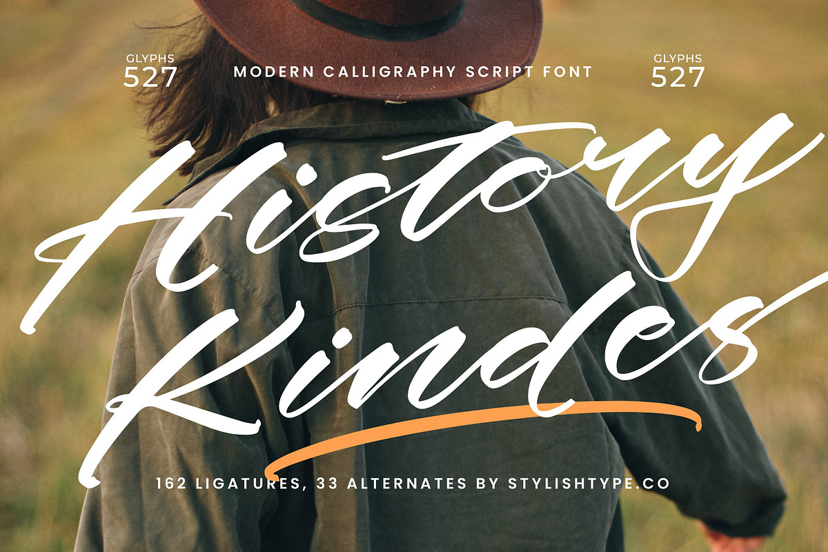 History Kindes Modern Calligraphy, a Script Font by stylishtype.co (Photo 1 of 20)