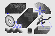 129 Vector Halftone Bitmap Shapes, a Background Graphic by softulka (Thumbnail 11 of 18)