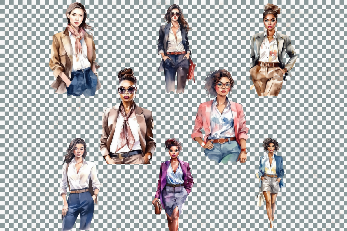 Watercolor Lady Boss Clipart, a Person Illustration by Mash Mash Stickers (Photo 8 of 9)