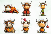 Grumpy Christmas Highland Cow Bundle, an Illustration by Creative Art (Thumbnail 2 of 11)