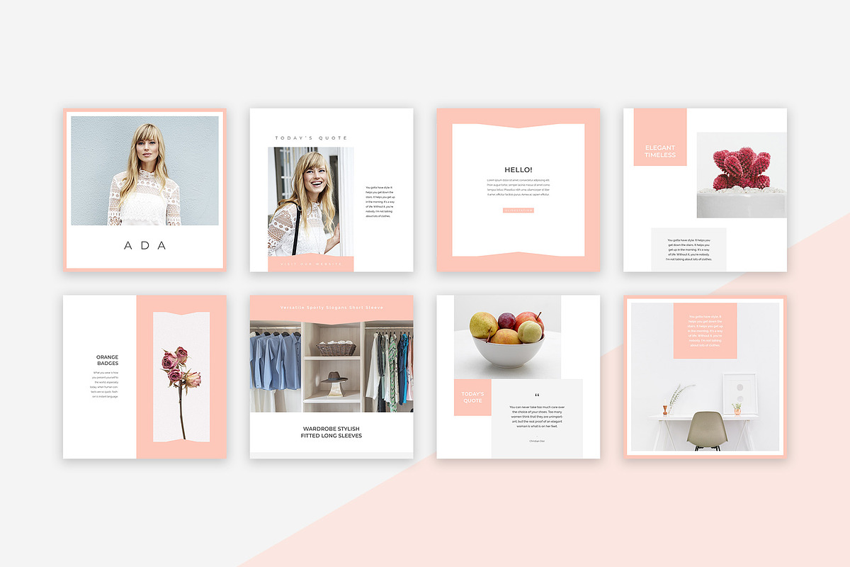 Ada Instagram Post Templates, a Social Media Template by SlideStation (Photo 2 of 6)