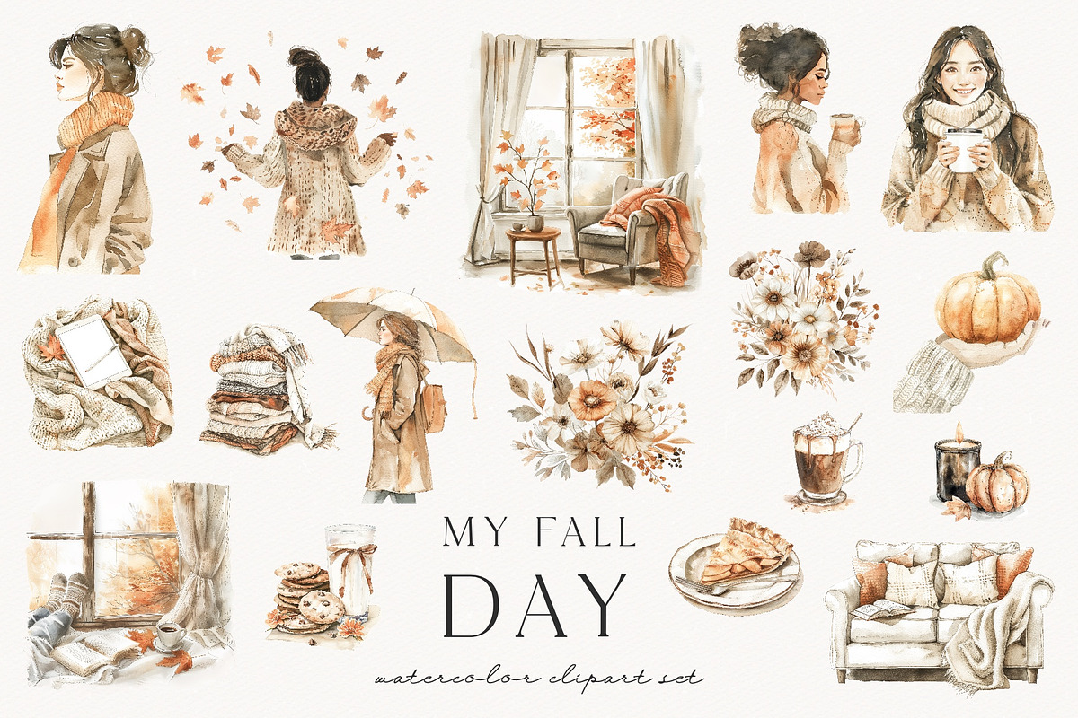 My Fall Day, a Seasonal Illustration by PeDe Designs (Photo 3 of 12)
