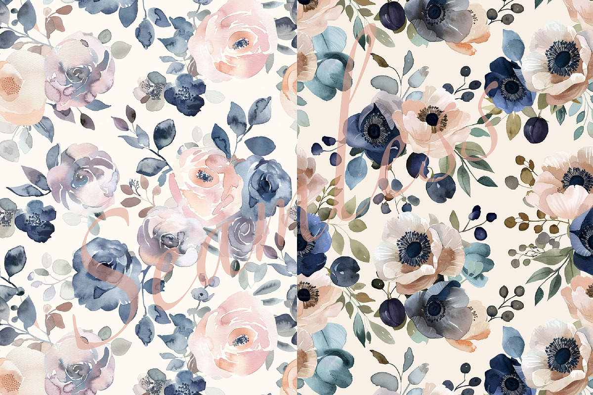 Floral Seamless Patterns, a Pattern Graphic by DreamCafeArt (Photo 4 of 5)