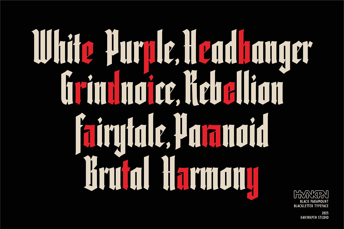 BLACK PARAMOUNT | Blackletter, a Blackletter Font by Havinkpen (Photo 6 of 9)