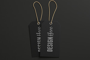 Black Hang Tags Mockup